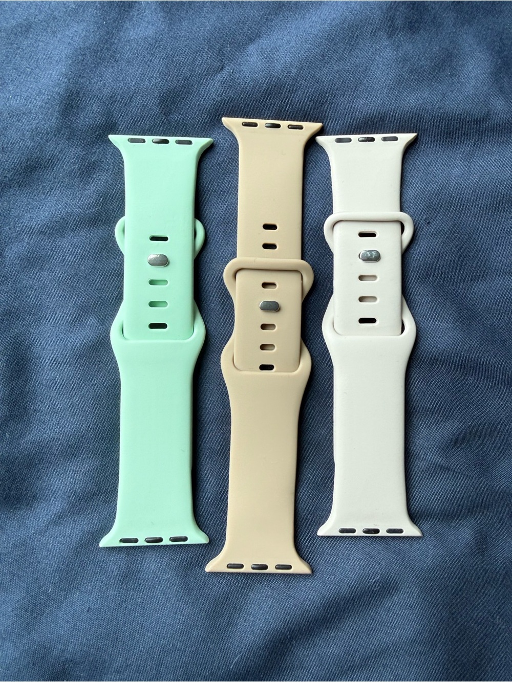 Silicone Replacement Watch Bands - Mint, Beige, Off-White